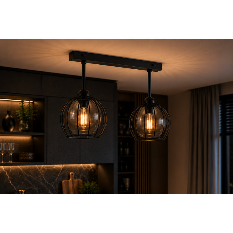 Glass Semi Flush Mount, 2
