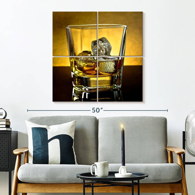 Yarlin whisky avec glace, H 32 po x l 32 po