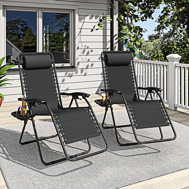 Zero Gravity Folding Lounge Chair, Antique Black