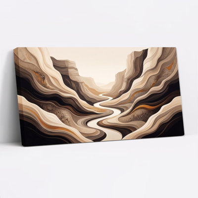 «Abstract Layered Canyon in Earth Tones», art mural sur toile