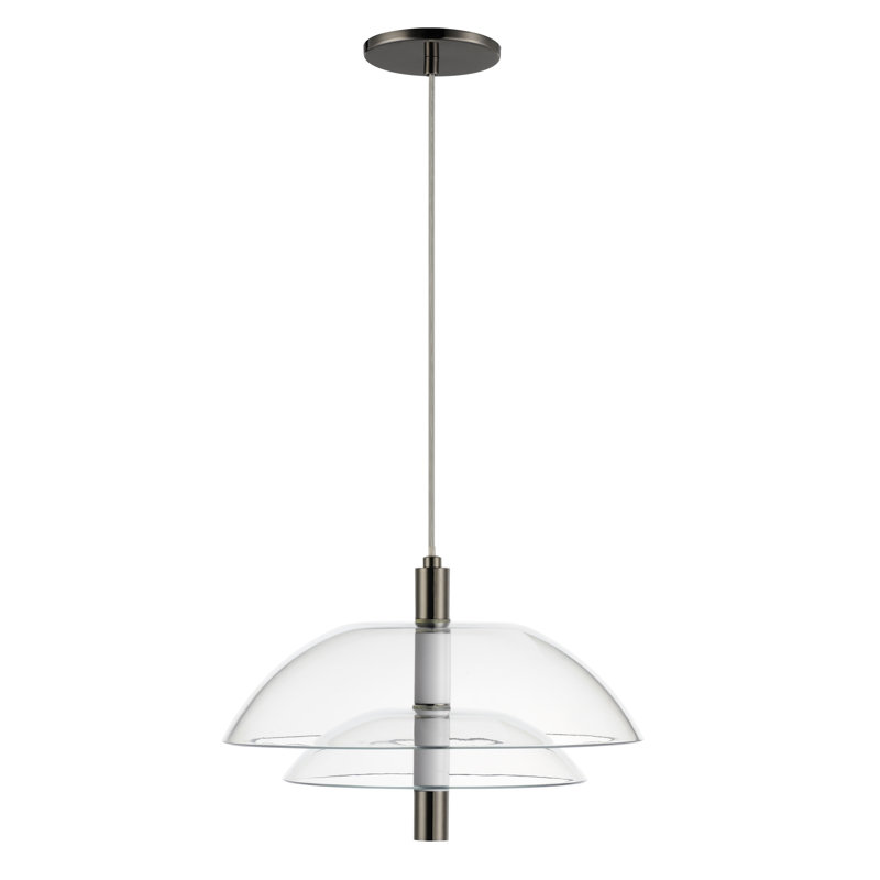 Arya 2 - Light LED Pendant, Black Chrome, Mirror Smoked/Clear