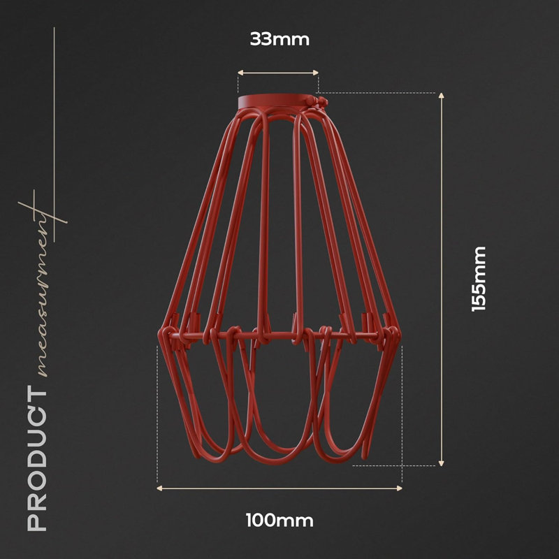 Annjelica 10cm H Metal Empire Lamp Shade, Red