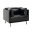 Méridienne noire de 39 po avec revêtement en cuir PU. Structure en bois massif, acier. Moderne pour la vie, la chambre à coucher, le bureau. Sièges spacieux Revêtement et cuir rétro. Fabrication en bois et en acier. Idéal pour la vie-467247279
