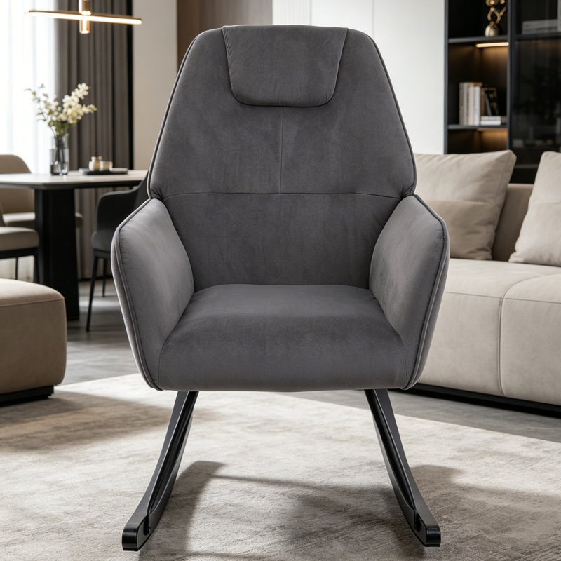 Frosted Velvet Rocking Chair