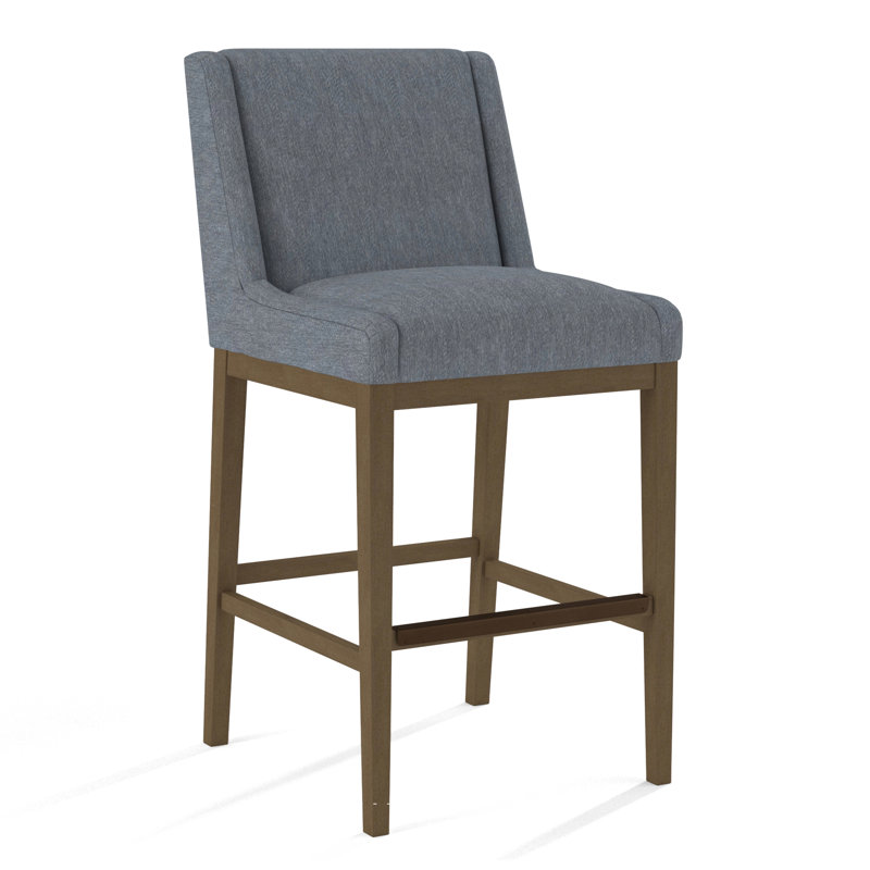 Upholstered Stool, Salvador Butter, Weathered Gray