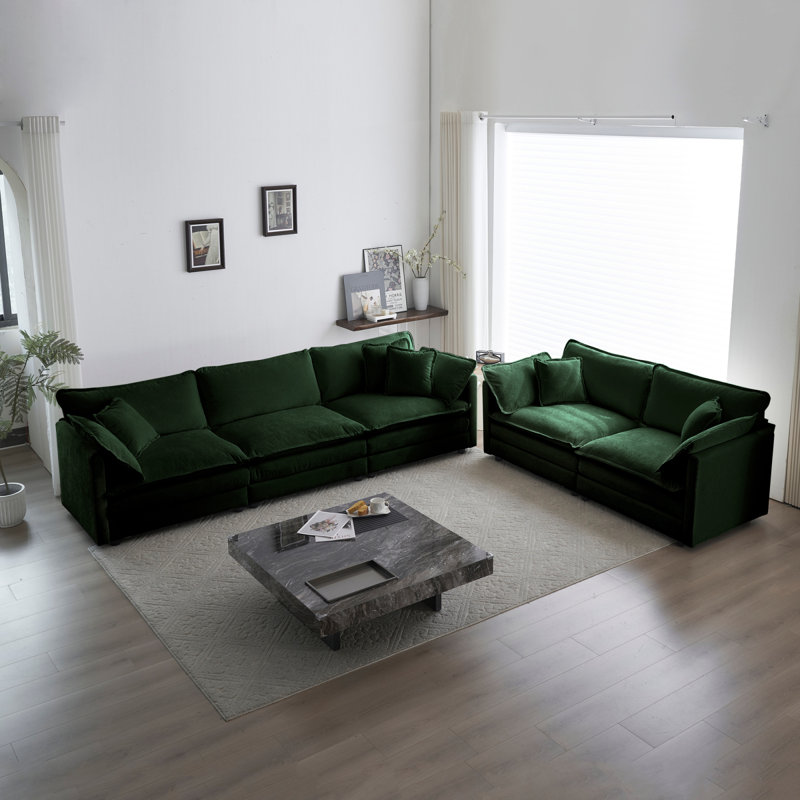 Ensemble de canapés modernes, ensemble de 2 canapés en chenille, ensemble de canapés à 2 places et 3 sièges profonds, ensemble de salon en chenille