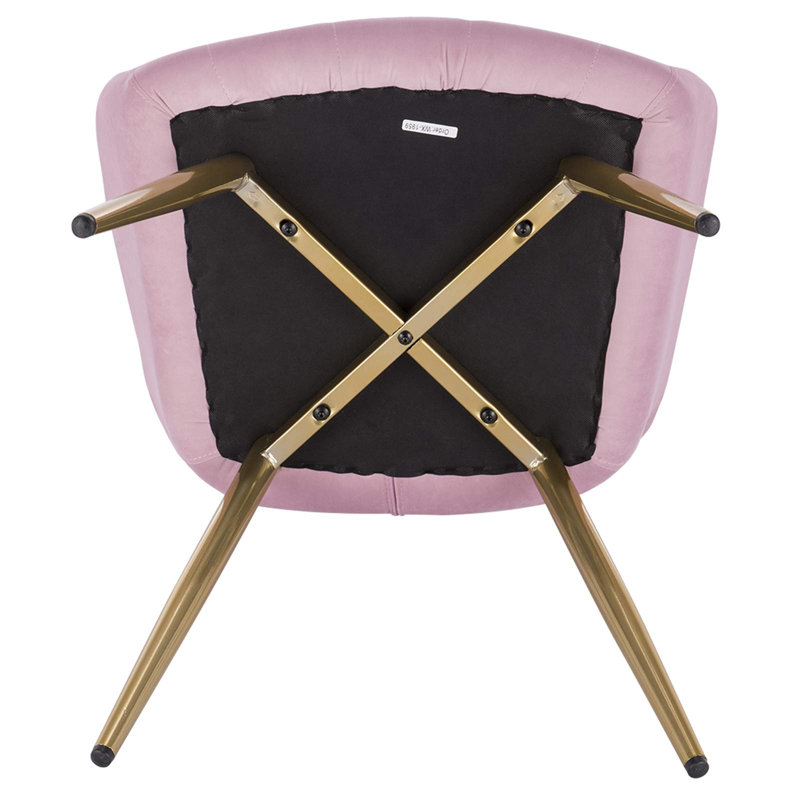 Palumbo Upholstered Dining Chair, Light Pink, Gold