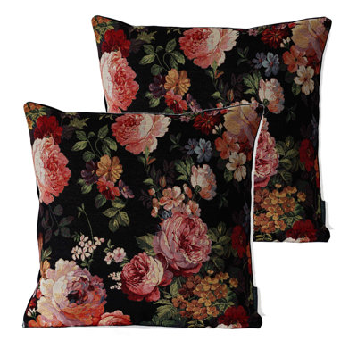 Floral Square Throw Pillow Cover