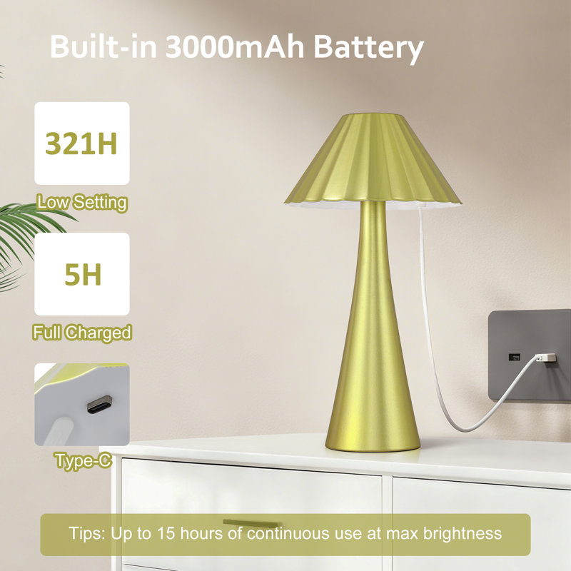 Nelie 10.5" Hardware Led Table Lamp, Green