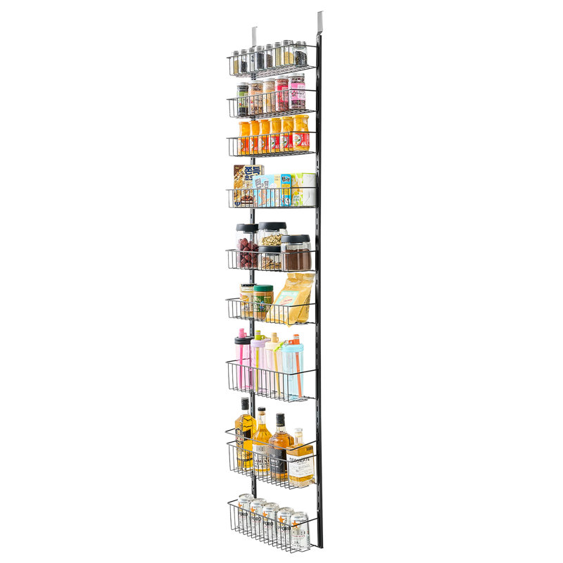Rangement suspendu à 9 niveaux pour garde-manger pour cuisine, avec cadre robuste en acier et support