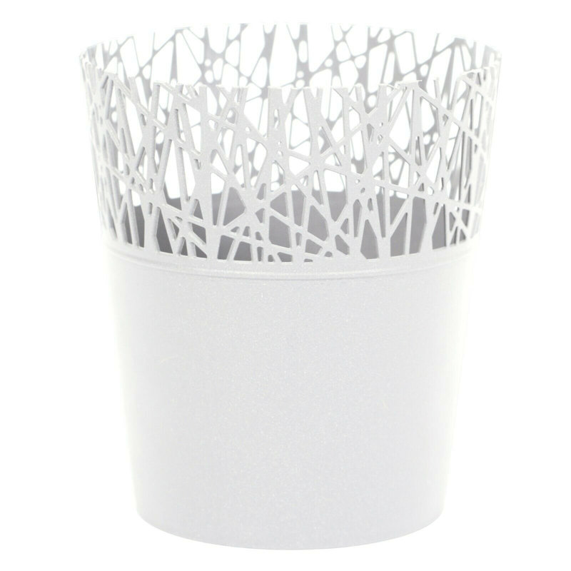 Carla-Louise Pot Planter, White, 18.2cm H x 16cm W x 16cm D
