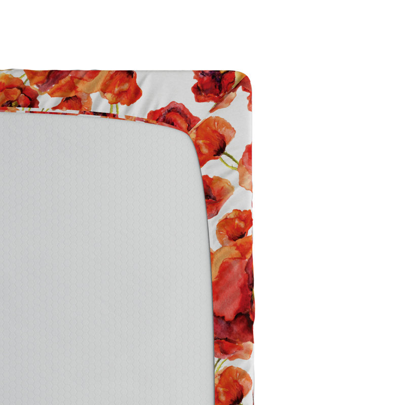 Microfiber Floral Fitted Sheet, Full Fitted Sheet