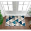Tapis bleu / gris à motif géométrique moderne facile à nettoyer Rubino-1391156447
