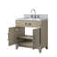 Meuble-lavabo simple en chêne gris 30 po X P 22 po D, dessus en marbre de Carrare et ensemble de robinet-1811809225-1811809224