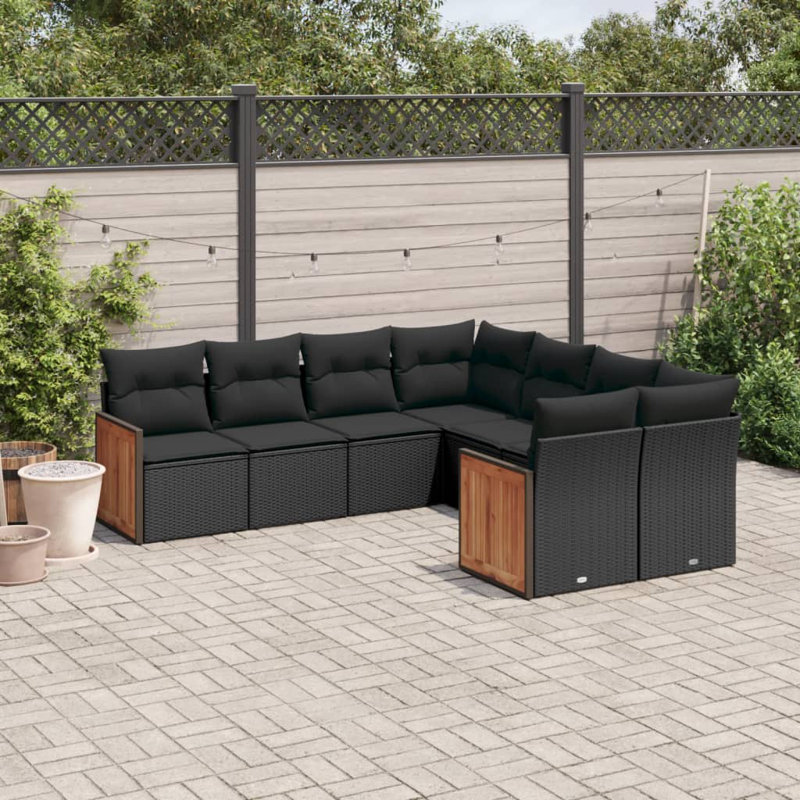  Garden Sofa Set Black