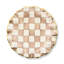 Mocha Check Ceramic Fluted Dessert Plate