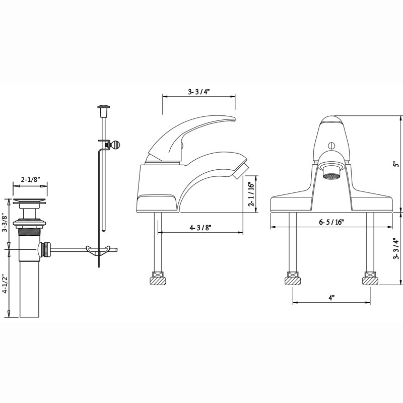 Chrome Single Handle Centerset Bathroom Faucet with Pop-Up Drain