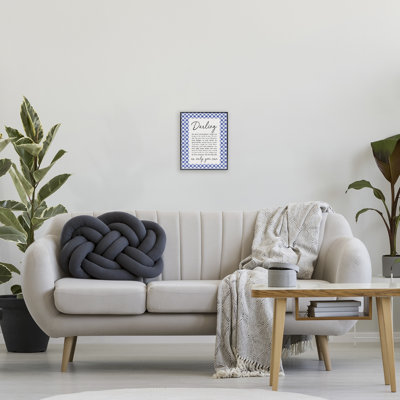 Darling Only You Can Inspiring Framed Giclee, design by Lettered and Lined