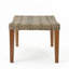 Repose-pieds en bois d'acacia et osier Hampton avec rotin en polyéthylène durable, résistant aux intempéries et parfait pour l'extérieur