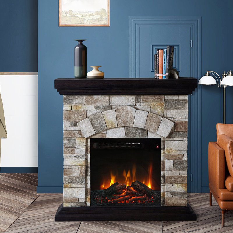 36" Electric fireplace, Gray
