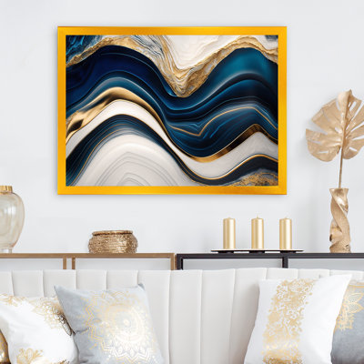 «Abstract Geode Waves Blue III», reproduction sur toile