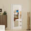 Interior Door Slab with Frame - 1 Lite Mirror White MDF Door, Prehung-Style Door Kit with Pre-installed Hinges, Locking Silver Handle Included, No Pre-drilled Holes-125132412-125132414