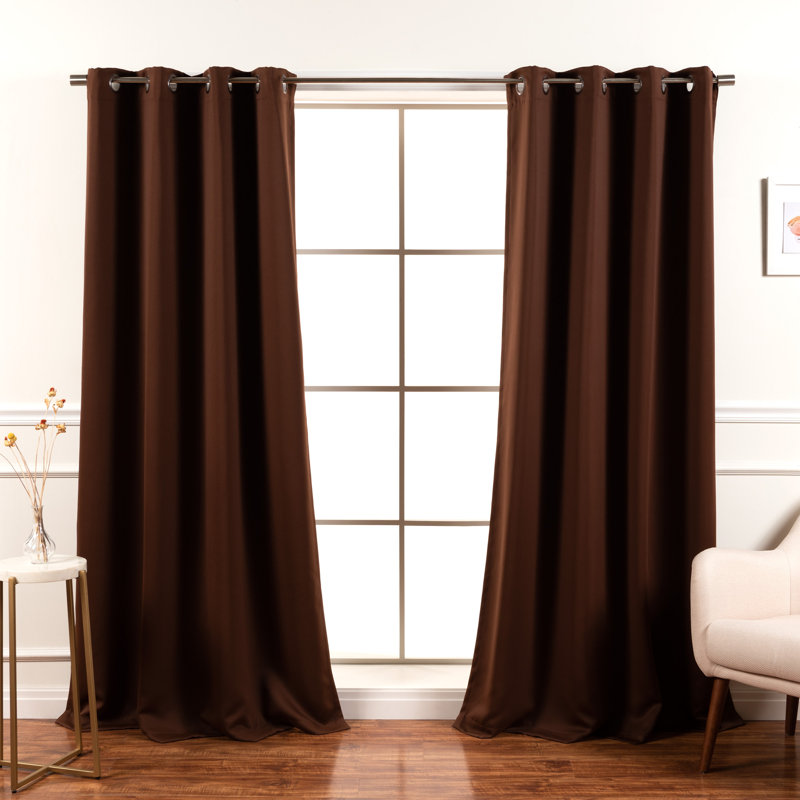 Aubreey Blackout Curtain Panel Pair, Chocolate, 52" W x 90" L