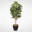 Faux Fiddle Leaf Fig Tree in Metal Planter