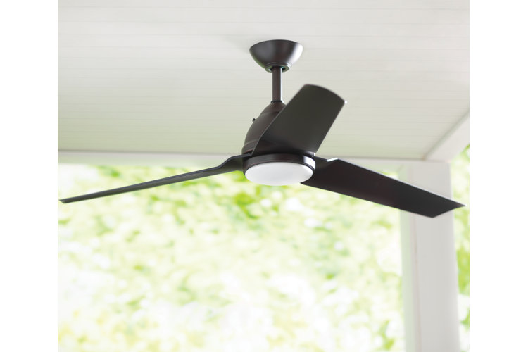 54" Java 3 - Blade Outdoor LED Propeller Ceiling Fan with Remote Control and Light Kit Included