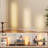 Adjustable Height Dimmable LED Corner Floor Lamp with Remote Control-393630056-401974191