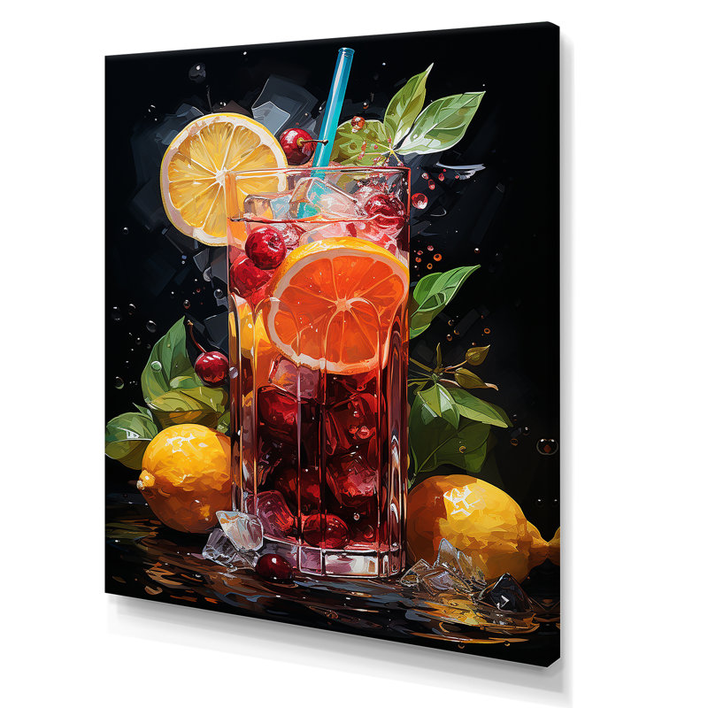 Carnaval des Caraïbes - Art mural cocktails, H 20 po x l 12 po x P 1 po