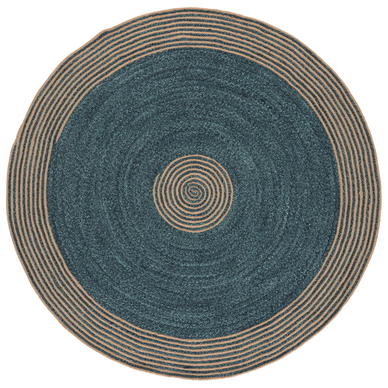 Braided Hand Woven No Pattern Indoor Rug, 5'-0" x 5'-0" Round