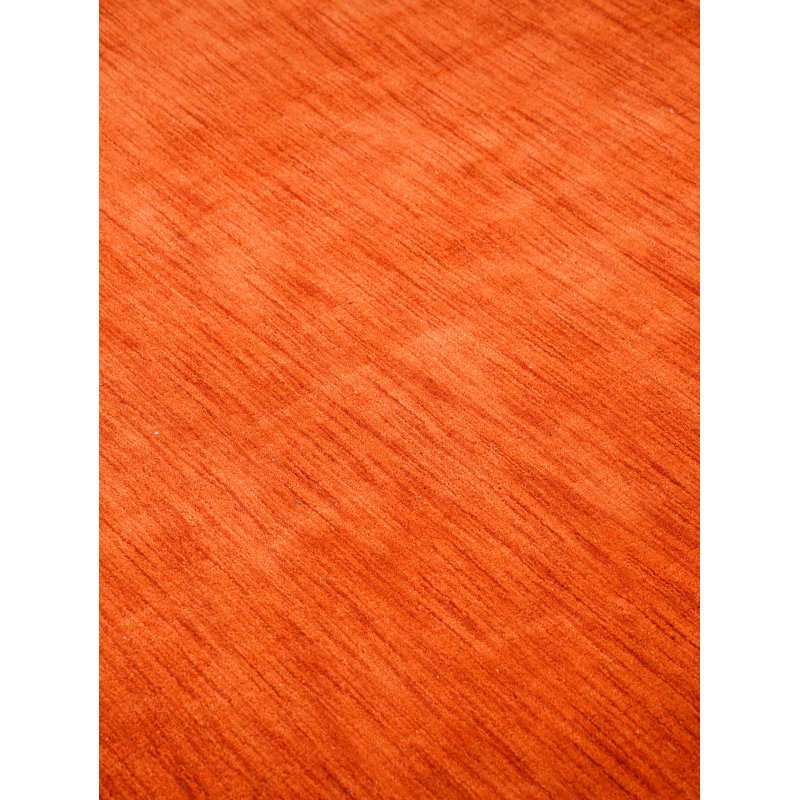 Manns Hand Knotted Loom Wool Eco-Friendly Area Rugs - Rectangle, Light Red Color, Plain Solid Design, High Pile Thick Handmade Anti Skid Area Rugs for Living Room, Bed Room