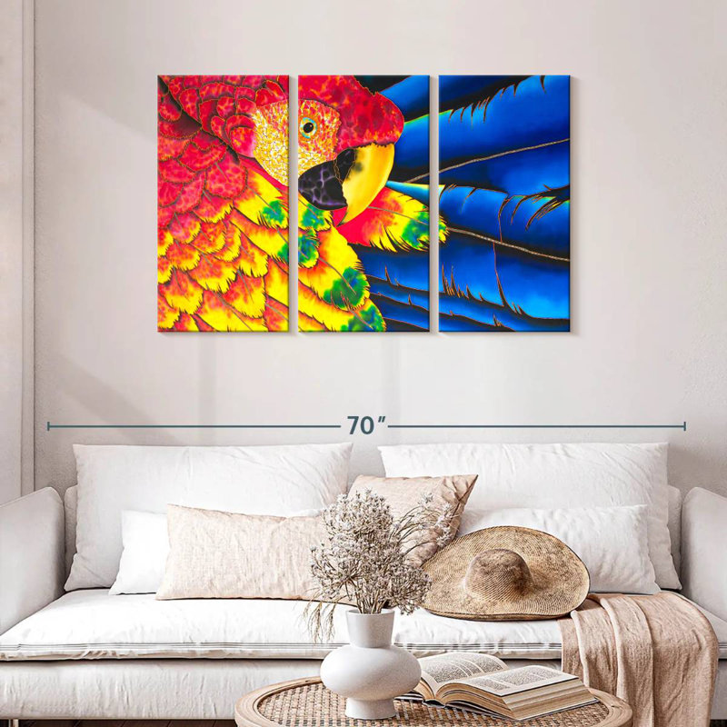 Brampt Scarlet Macaw Splendor, 28" H x 45" W