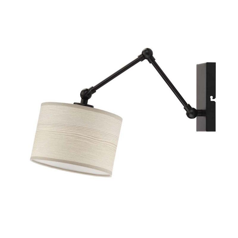 Gundi Steel Swing Arm Sconce, Beige, Black