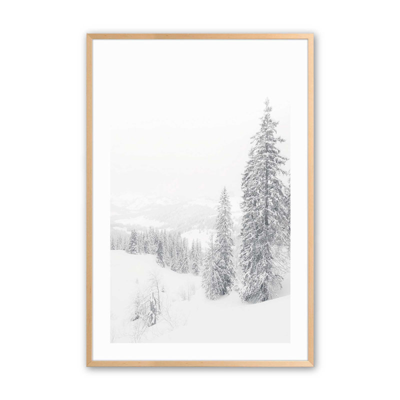 «Winter's Embrace», dans un cadre, Érable brut encadré, H 15 po x l 12 po x P 1,25 po