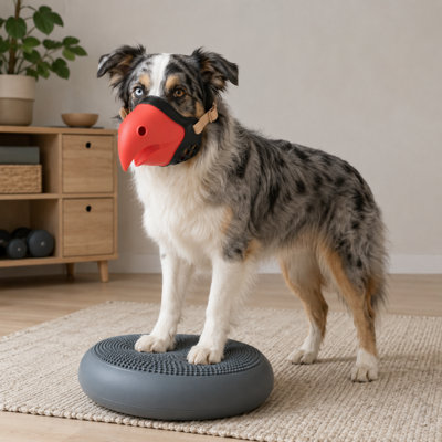 Adjustable TPR Dog Muzzle with Ventilated Beak Design and Secure Straps