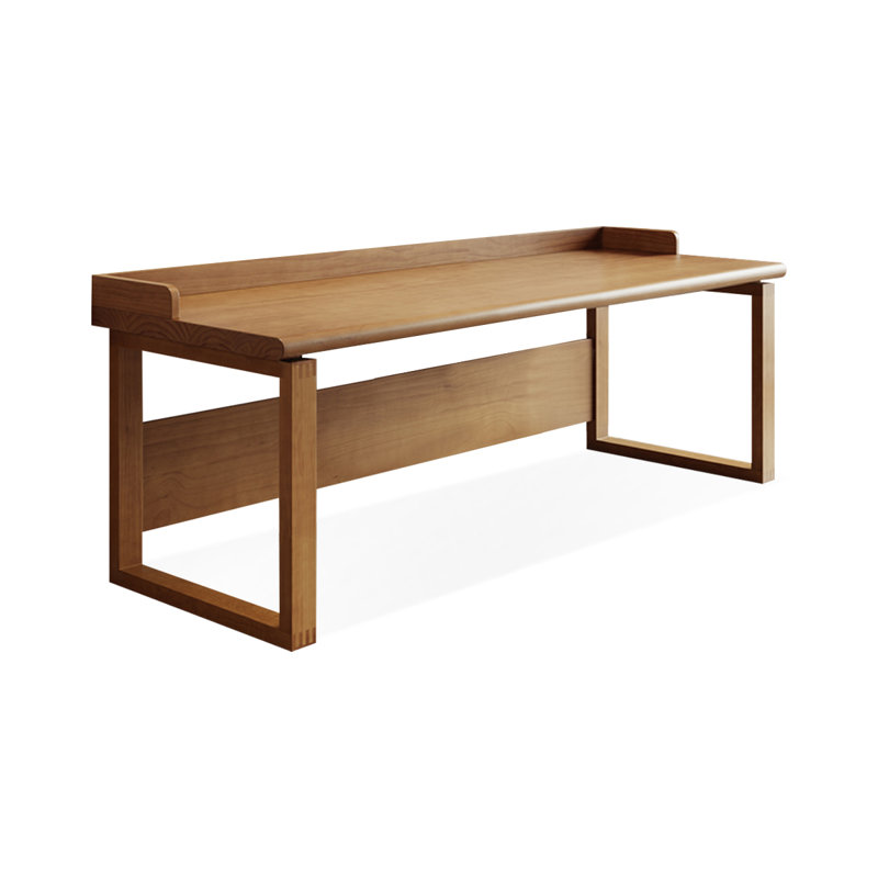Bureau rectangulaire brun en bois massif, H 29,53 po x l 78,74 po x P 23,62 po
