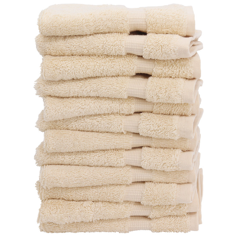 100% Cotton Washcloth Towel Set, Beige