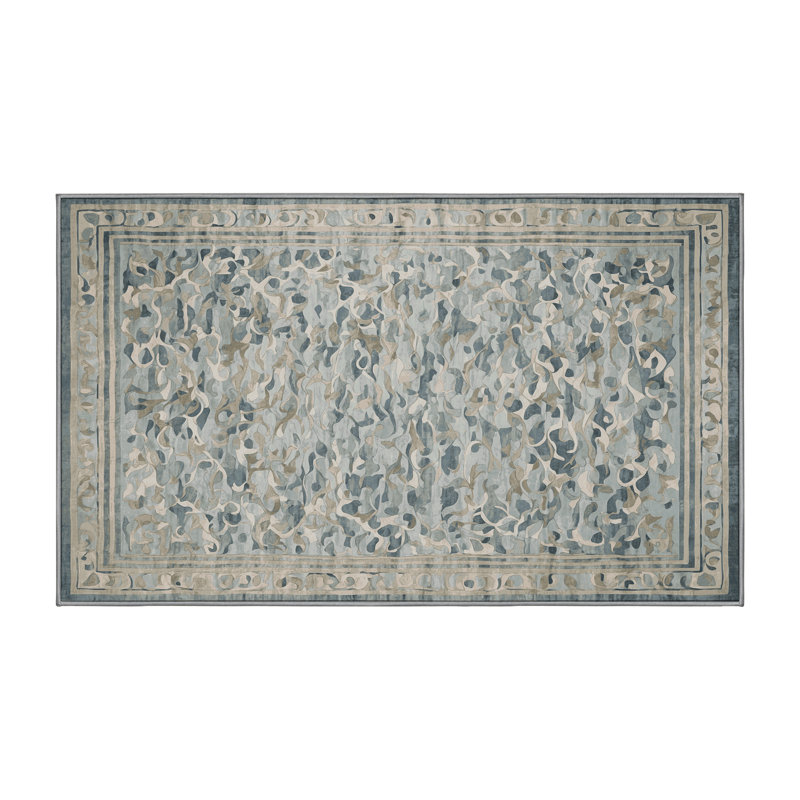 Machine Washable Gray Area Rug, Rectangle 8' x 12'