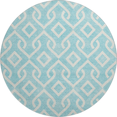 Premium Machine Washable Cerrito Aqua Rug