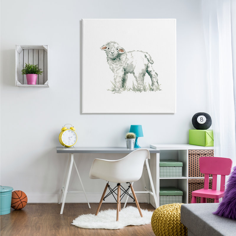 Fluffy Baby Sheep, Toile tendue, H 36 po x l 36 po x P 1,5 po