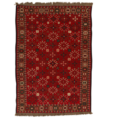 High-Quality Hand-Knotted Red Area Rug