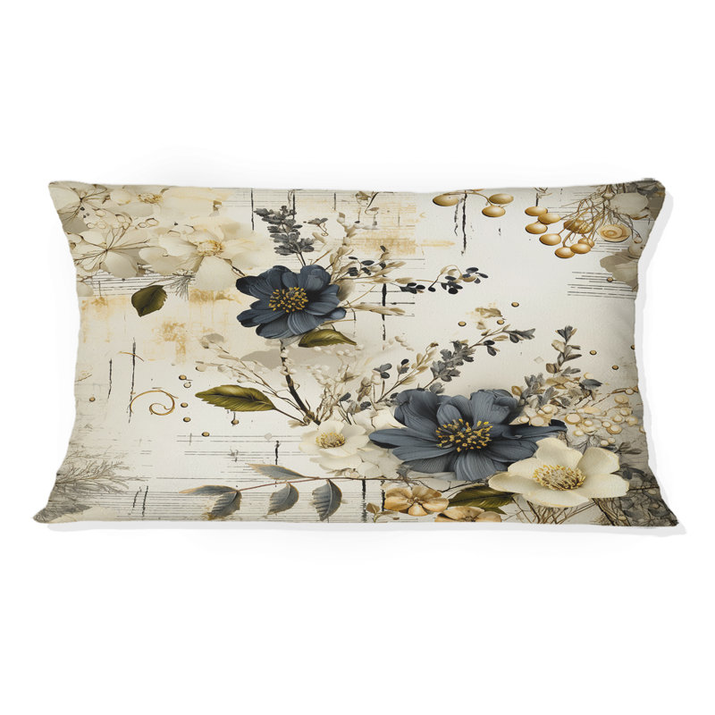 Fleurs géométriques grises et beiges - Coussin Abstrait corail multicolore abstrait - Coussin