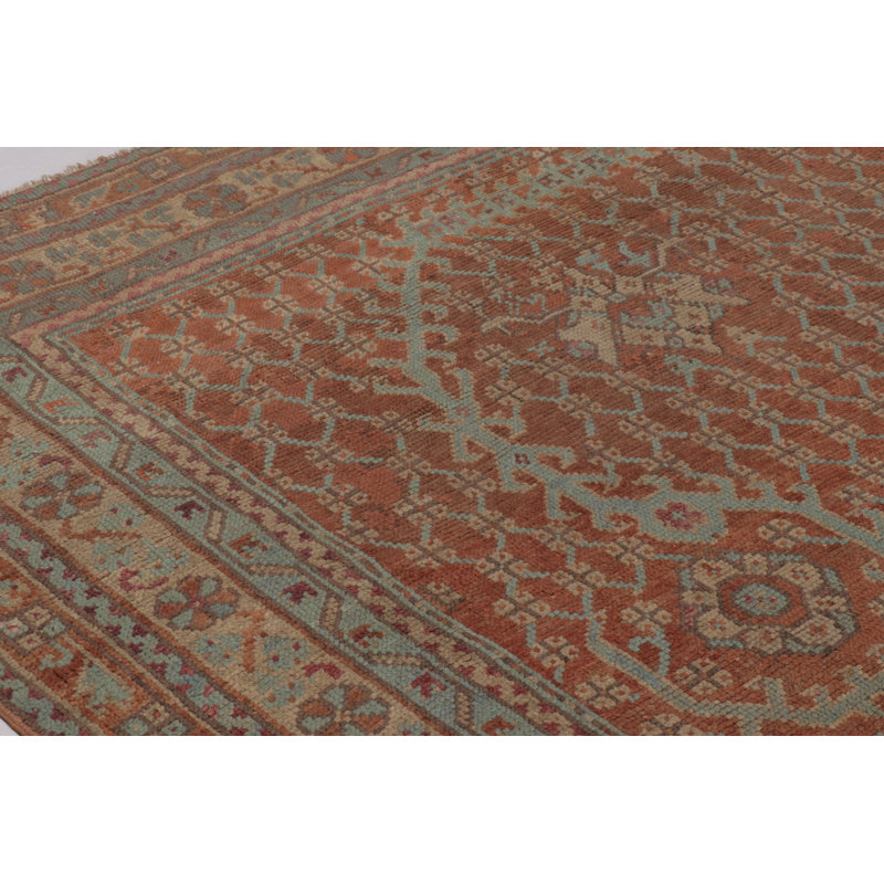 Antique Oversized Oushak Rug, Grand Medallion On Terracotta Field - Rug & Kilim