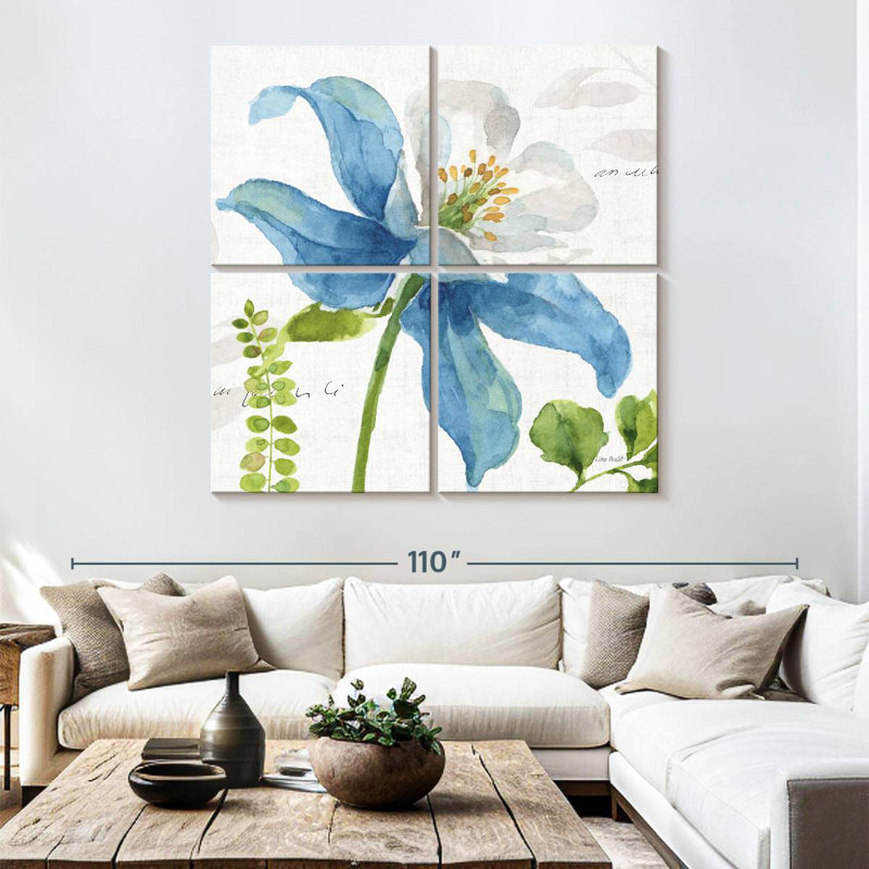 Jardin Harnek bleu et vert II, H 74 po x l 74 po