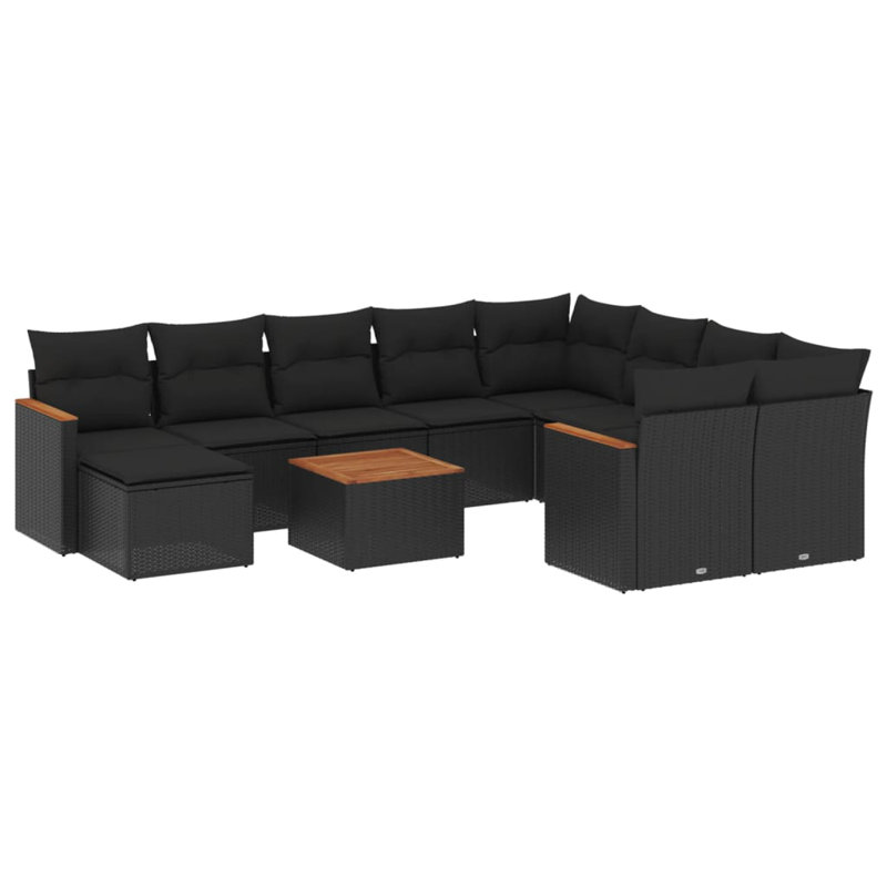  Garden Sofa Set Black