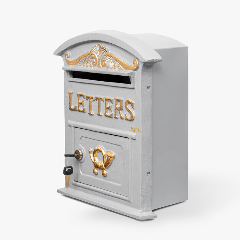 Berkay Metal Wall Mounted Post Box, Grey