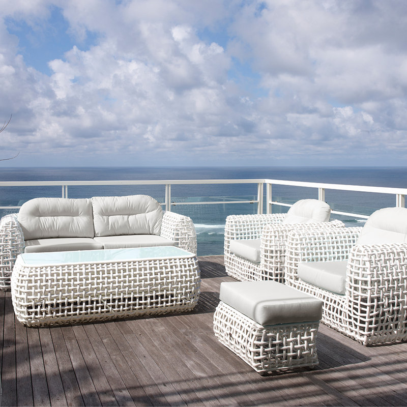 Dynasty Outdoor - Seat Patio Sofa, Kubu Mushroom, Canvas Canvas Sunbrella® Canvas