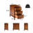 Narrow End Table with Pull-Out Shelf, 3-Drawer Wood Nightstand for Small Spaces